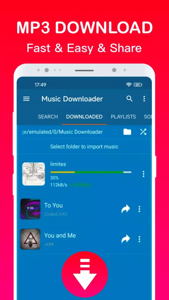 Capturas de tela do Mp3 Music Downloader Player