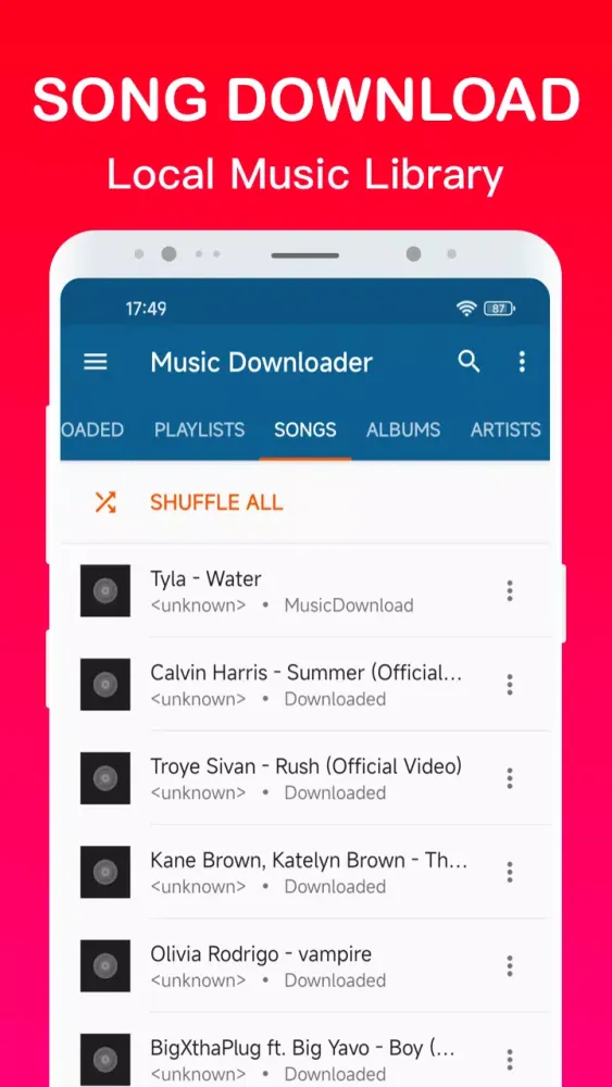Capturas de tela do Mp3 Music Downloader Player