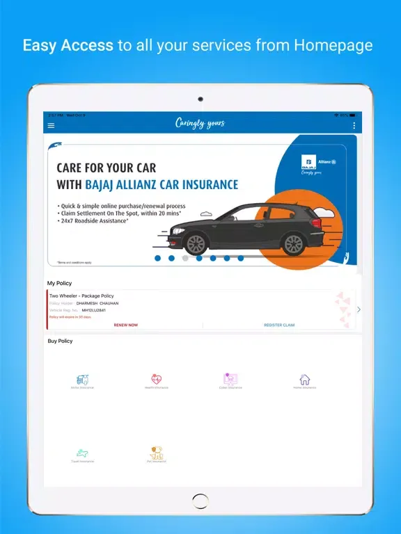 Ảnh chụp màn hình của Caringly Yours: Insurance App iPad 