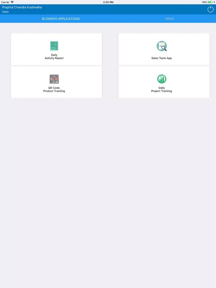 Tangkapan skrin Bajaj Intranet iPad 