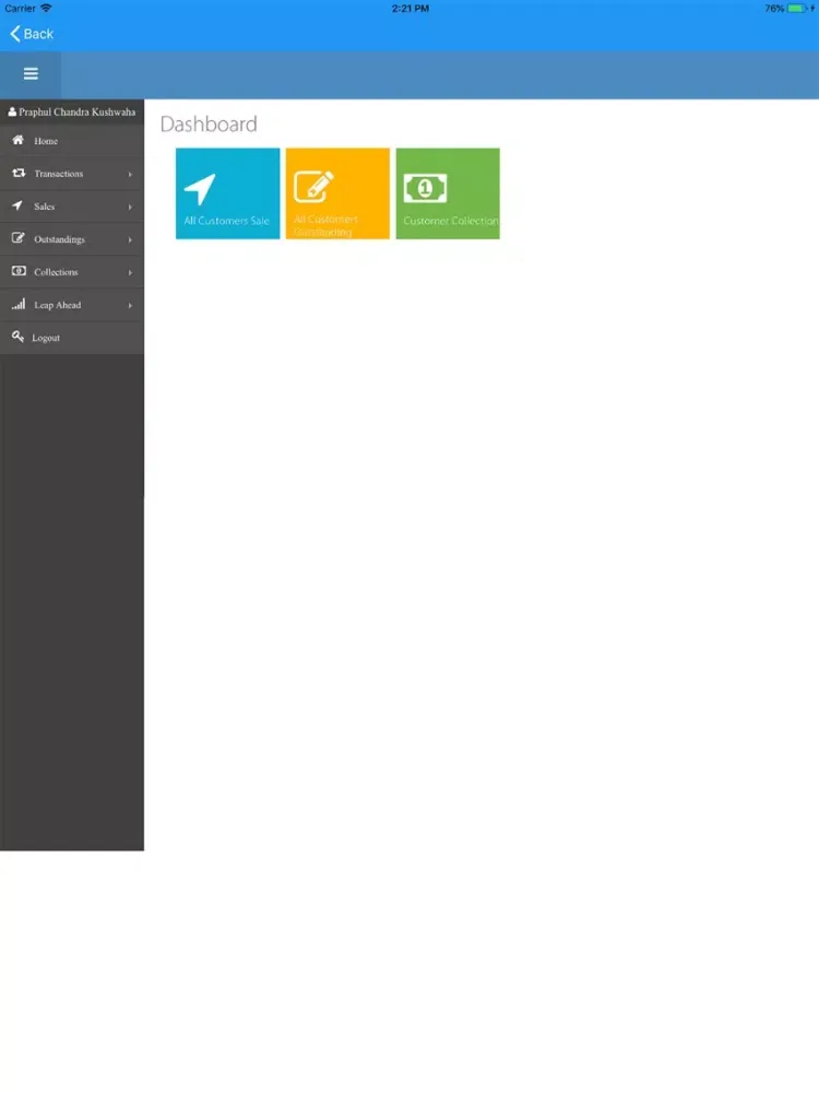 Tangkapan skrin Bajaj Intranet iPad 
