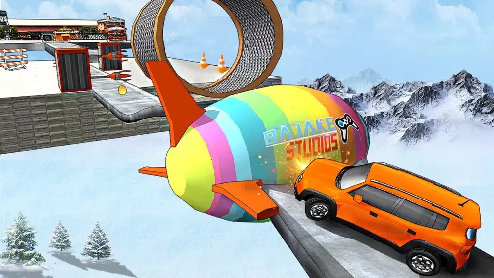 Tangkapan skrin Extreme Jeep Stunts Car Games