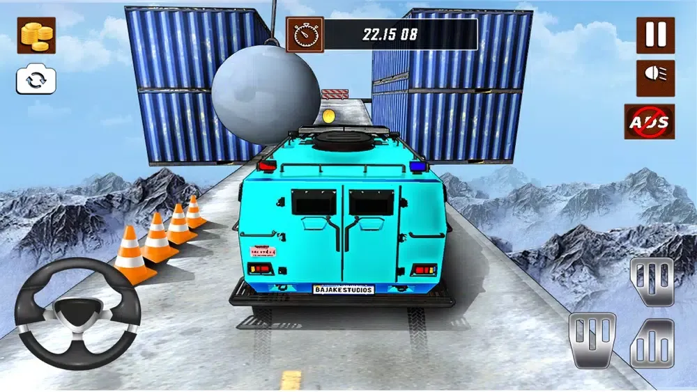 Tangkapan skrin Extreme Jeep Stunts Car Games