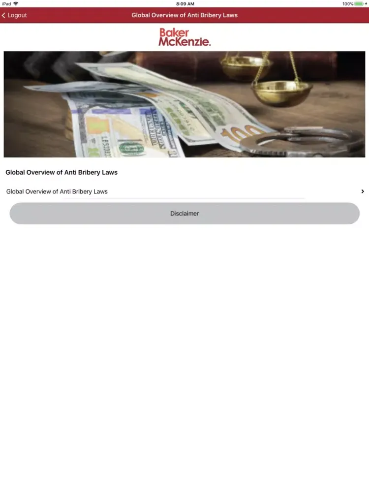 Capturas de tela do Global Anti-Bribery Laws iPad 