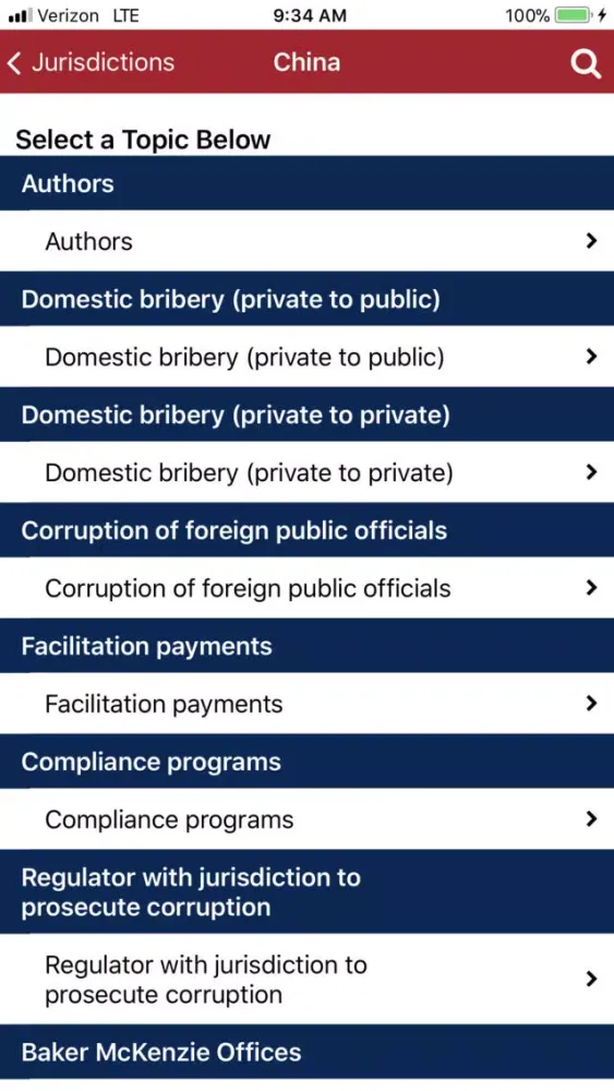 Capturas de tela do Global Anti-Bribery Laws