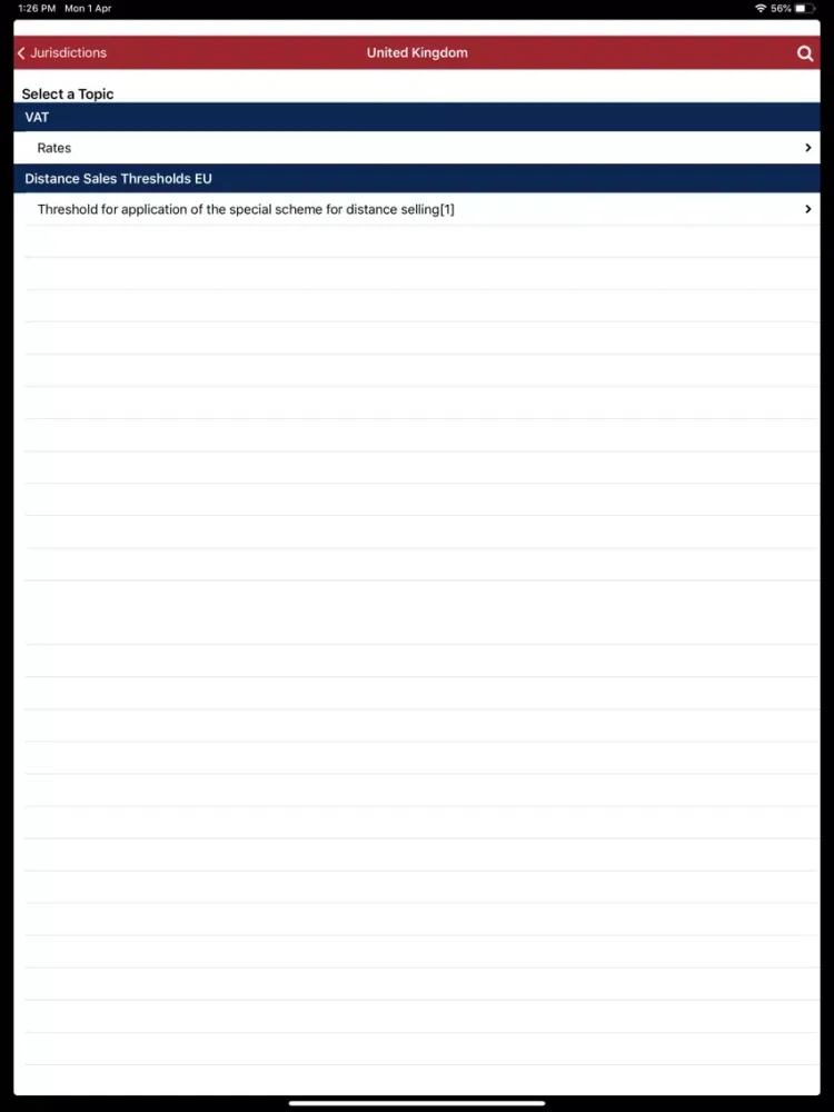 Capturas de tela do VAT/GST Rates & Thresholds iPad 