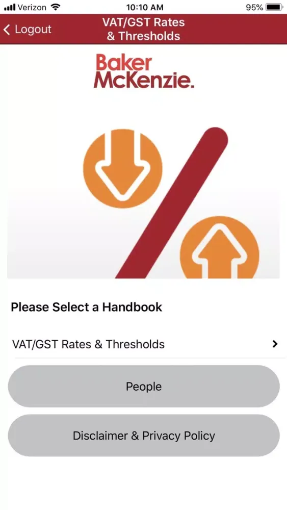 Capturas de tela do VAT/GST Rates & Thresholds
