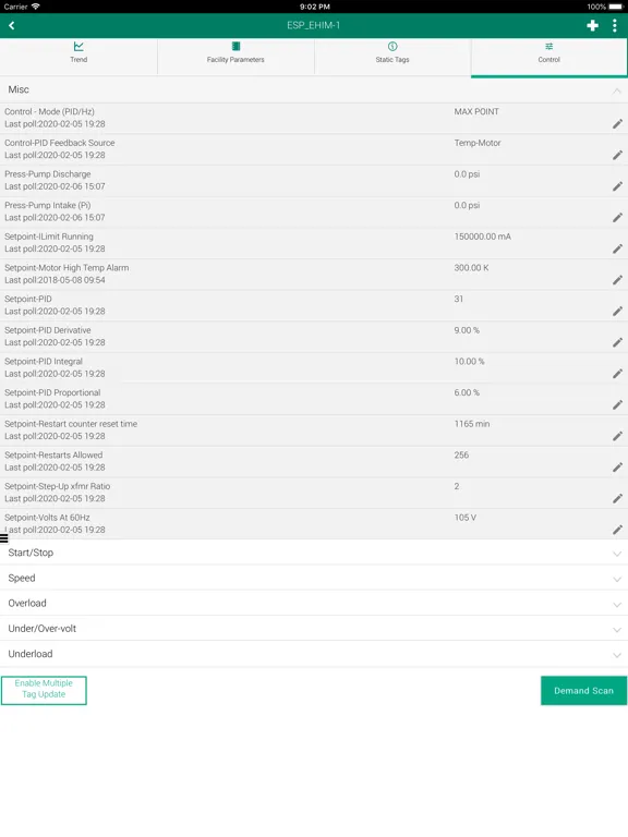 ProductionLink ALS Monitoring iPad  سکرین شاٹس