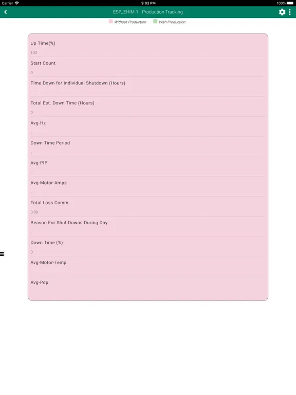 ProductionLink ALS Monitoring iPad  سکرین شاٹس