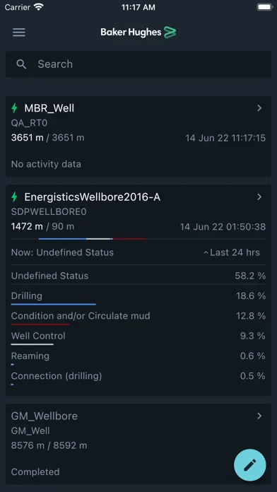 WellLink RT Mobile - QA スクリーンショット