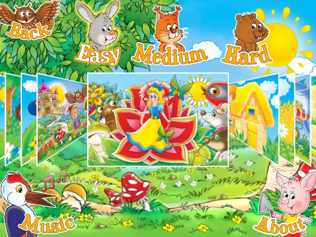 Puzzles 'N Coloring - Fairy Tales / LITE [tags:jigsaw puzzles,colouring pages,games for kids] iPad  Screenshots