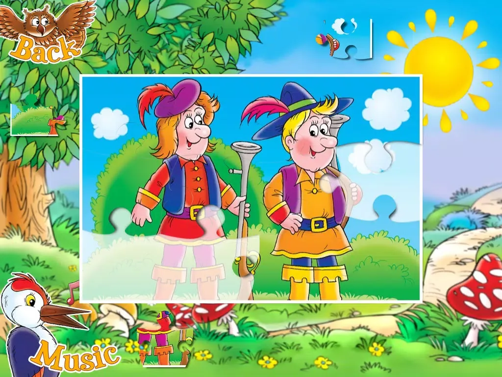 Puzzles 'N Coloring - Fairy Tales / LITE [tags:jigsaw puzzles,colouring pages,games for kids] iPad  Screenshots