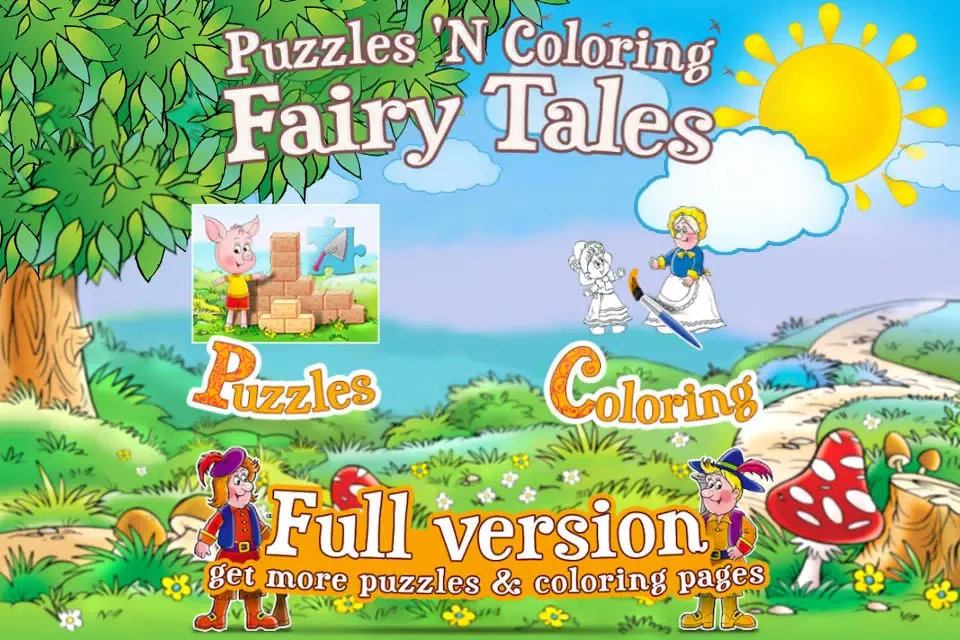 Puzzles 'N Coloring - Fairy Tales / LITE [tags:jigsaw puzzles,colouring pages,games for kids] Screenshots