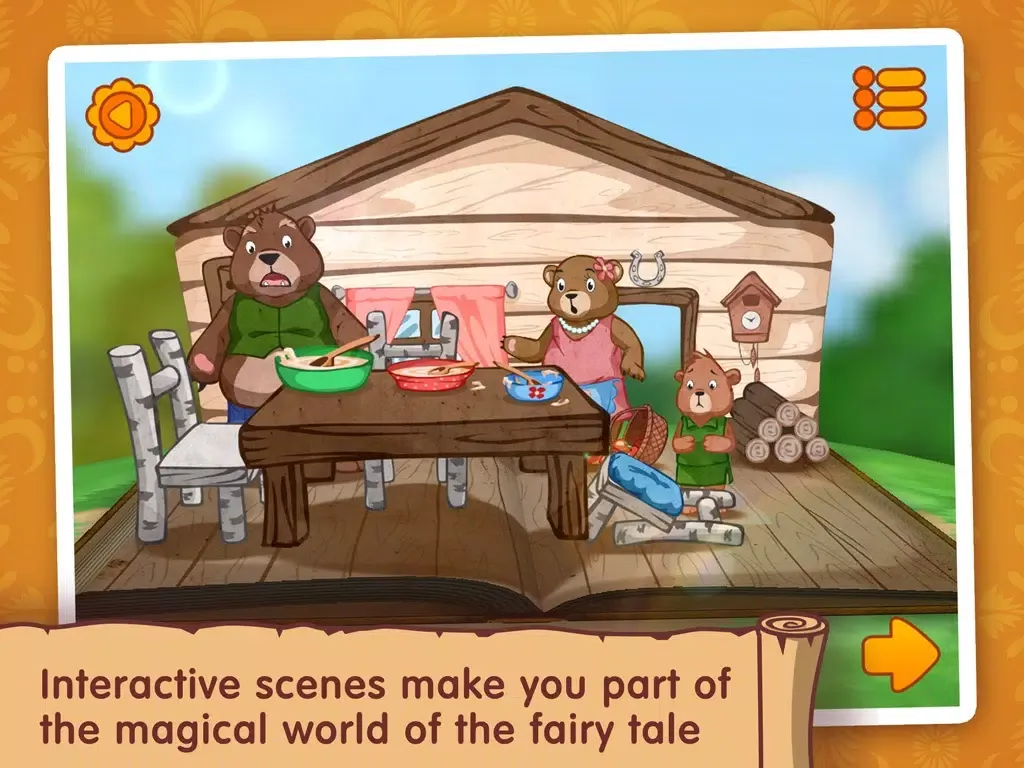 Goldilocks and the three bears: WonderBook. iPad Screenshots