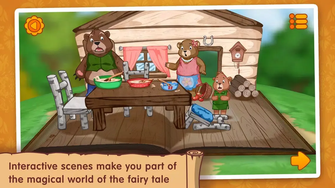 Goldilocks and the three bears: WonderBook. Screenshots