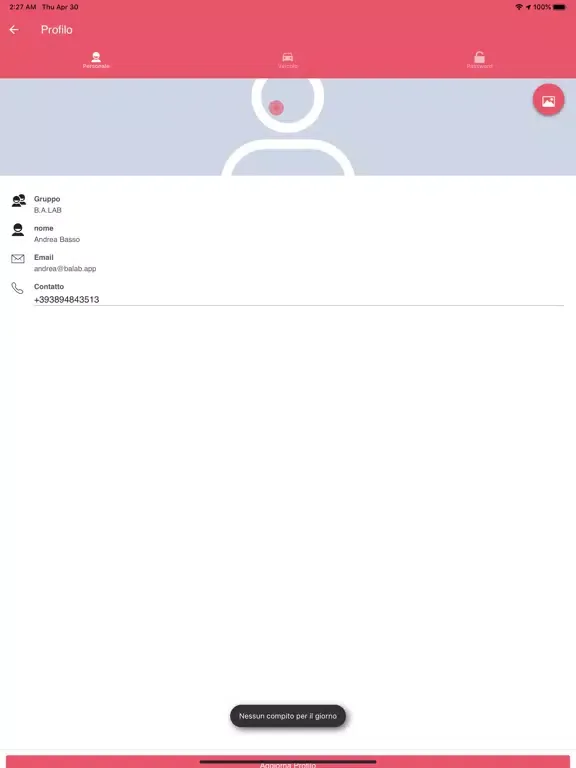 Tangkapan skrin Driver APP - B.A.LAB iPad 