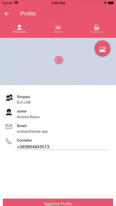 Tangkapan skrin Driver APP - B.A.LAB