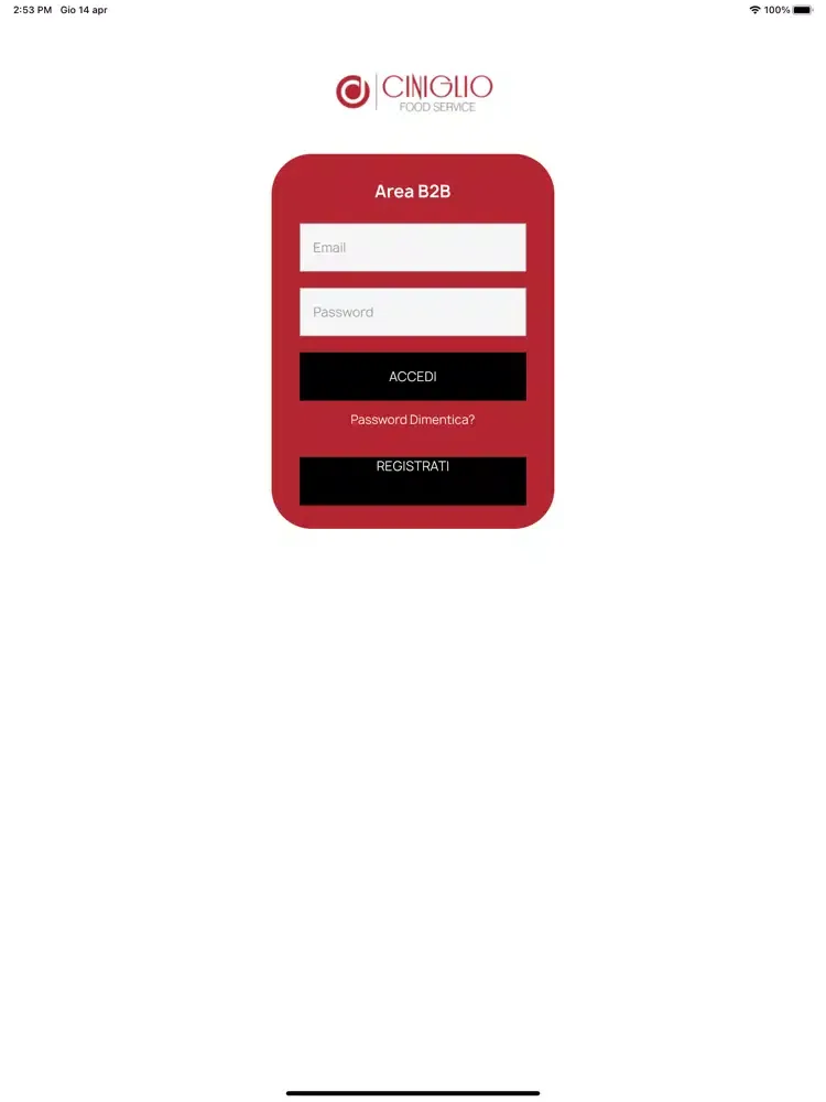 Ciniglio - Food Service iPad 应用截图