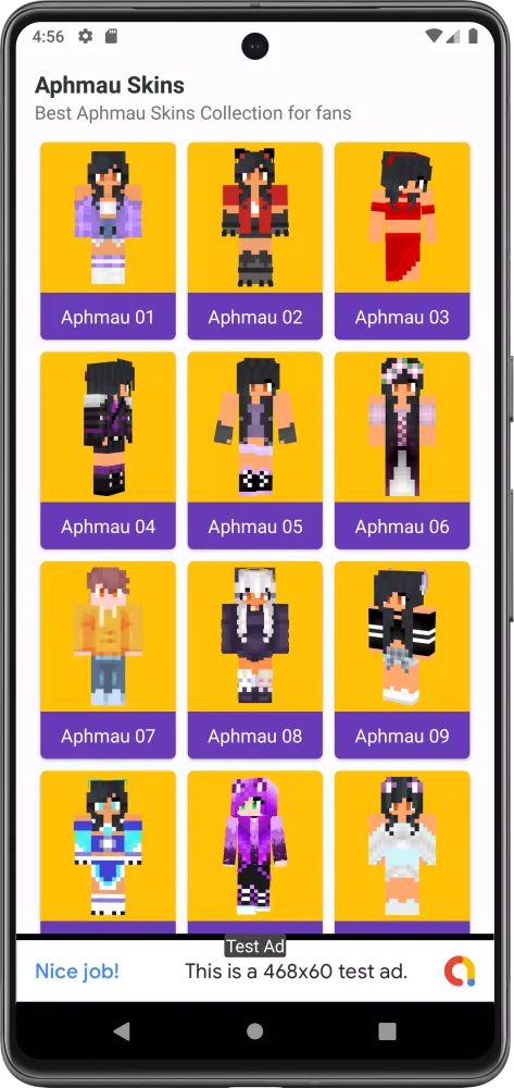 Tangkapan layar Aphmau Skins