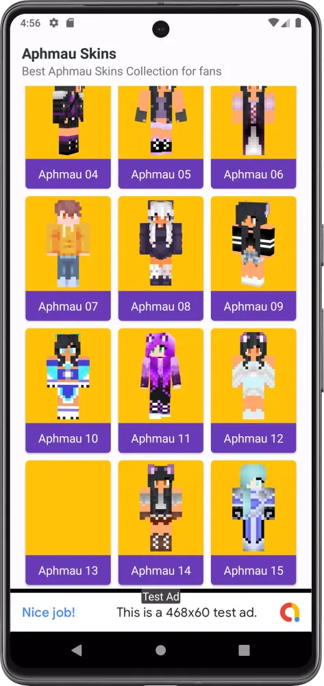 Tangkapan layar Aphmau Skins