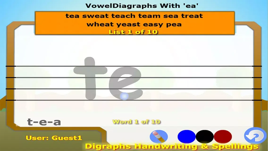 Capturas de tela do Digraphs Writing and Spelling For Preschooler Free