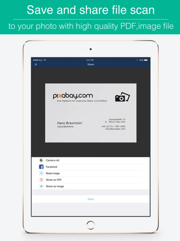 Biz Cards Scannable - Business Card Scanner Free & Receipt Organizer + OCR Scanning iPad Screenshots