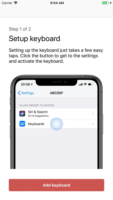 Capturas de tela do ABCDEF Keyboard: Custom layout