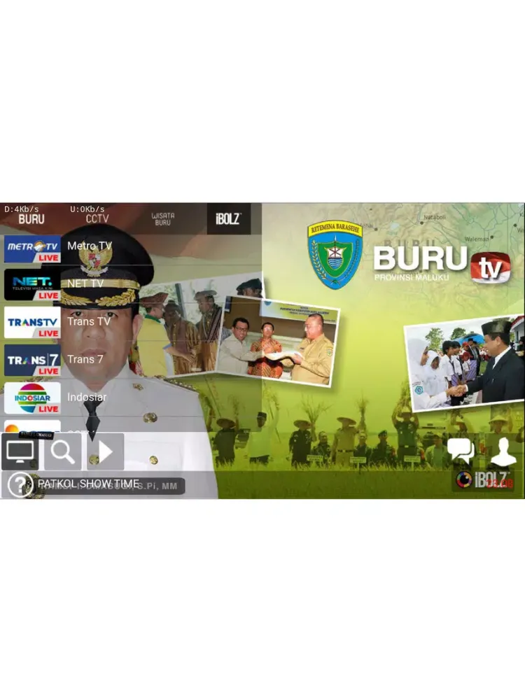 Tangkapan layar Buru TV iPad 
