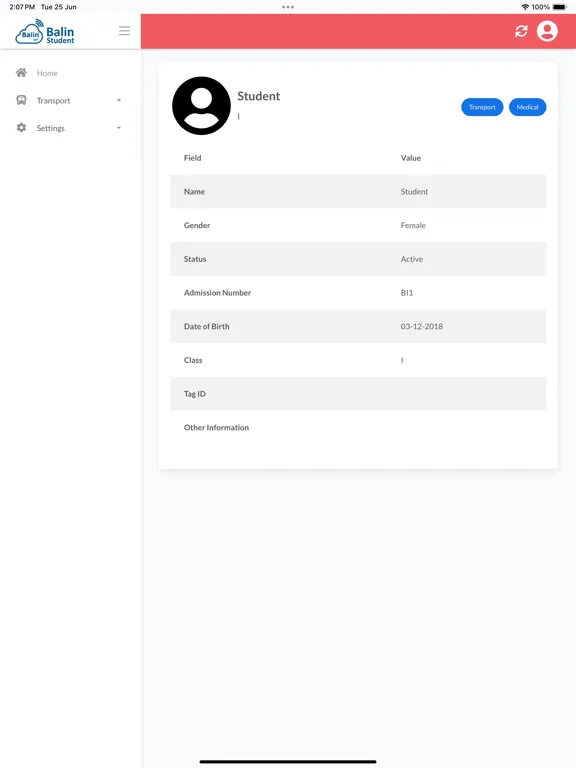 Balin Student iPad  Screenshots