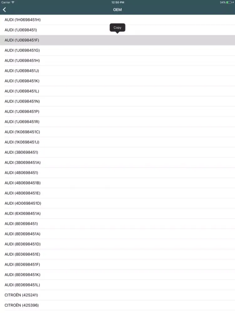 صور Car parts for Skoda - ETK, OEM iPad 