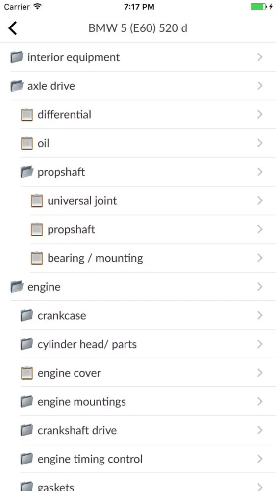 Tangkapan skrin Car Parts Warehouse Diagrams