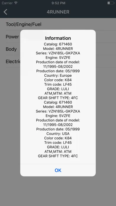 Ảnh chụp màn hình của Toyota, Lexus Car Parts