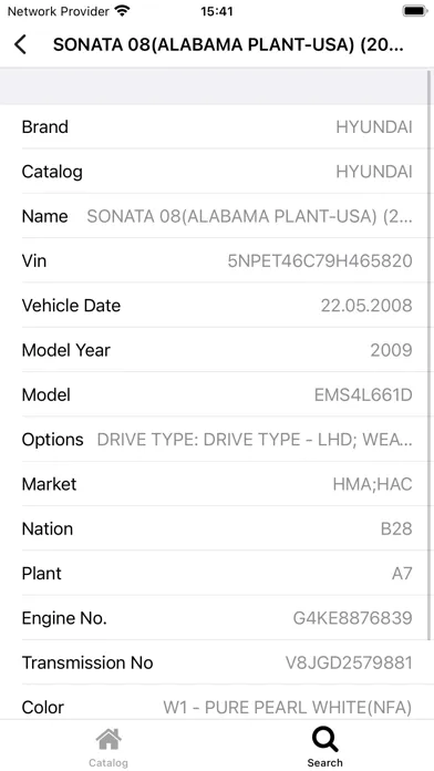 Ảnh chụp màn hình của Car parts for Hyundai (EPC)