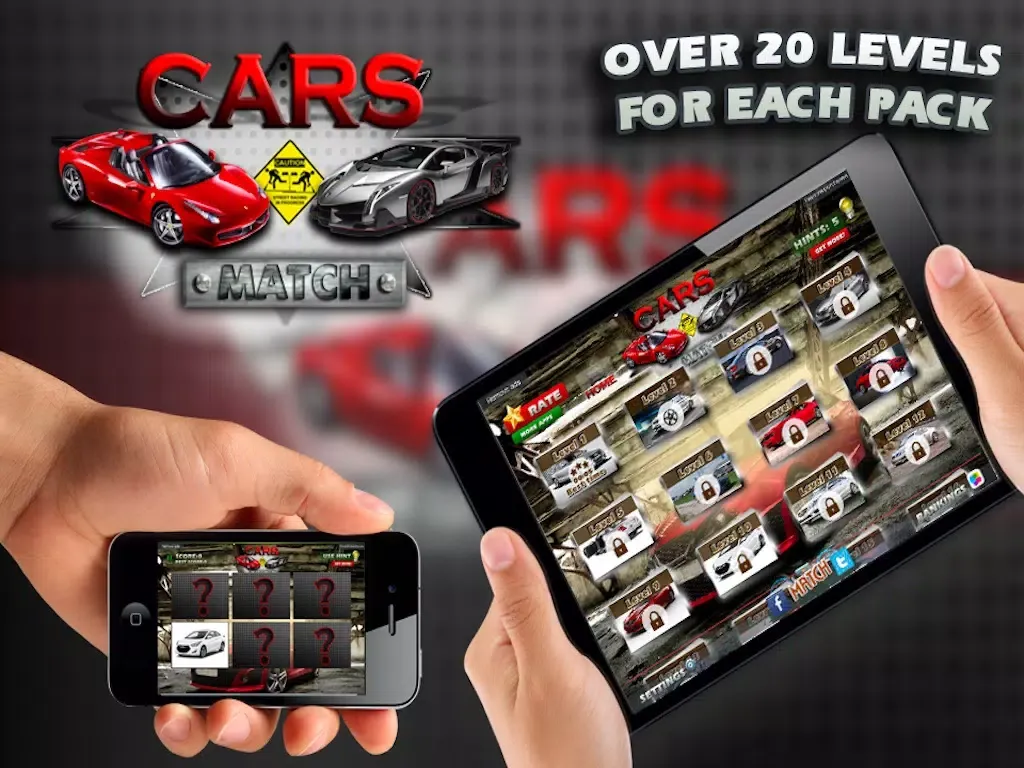 Car Match Card Memory Game Challenge iPad  스크린샷
