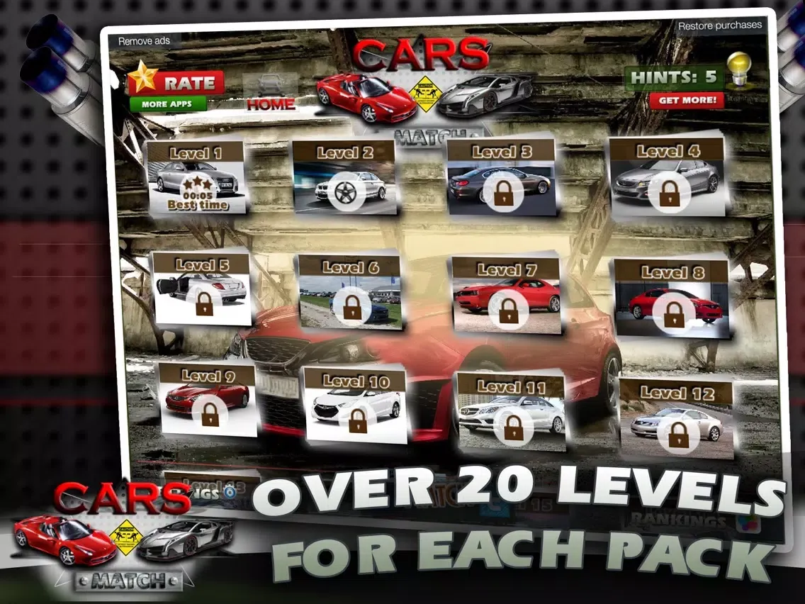 Car Match Card Memory Game Challenge iPad  스크린샷