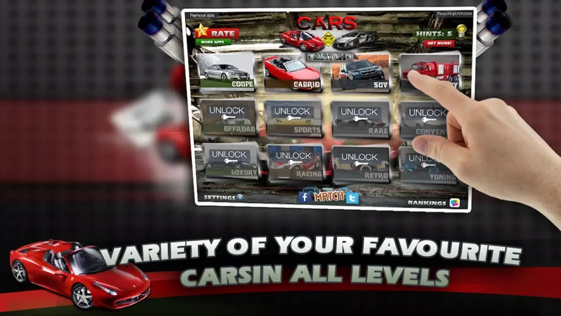 Car Match Card Memory Game Challenge 스크린샷
