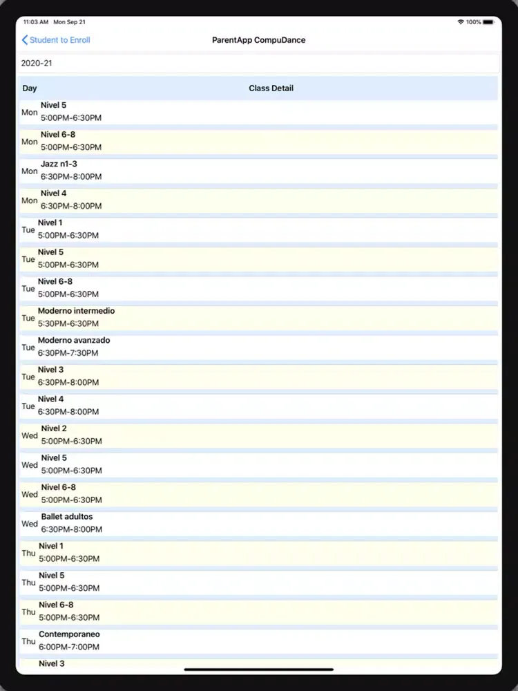 Tangkapan layar Ballets de San Juan iPad 