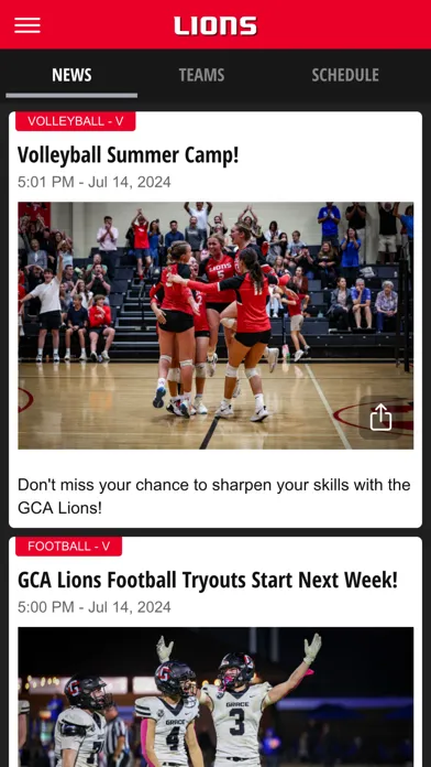 Tangkapan skrin Grace Christian Academy Lions