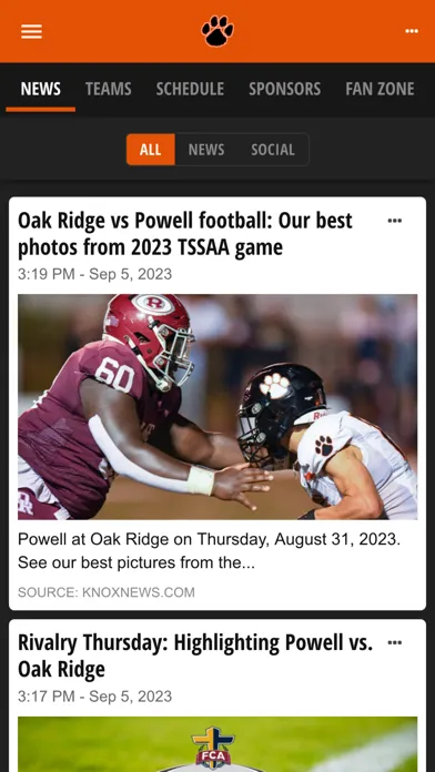 Capturas de pantalla de Powell High School Athletics