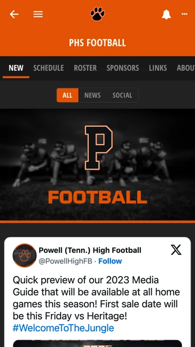 Capturas de pantalla de Powell High School Athletics