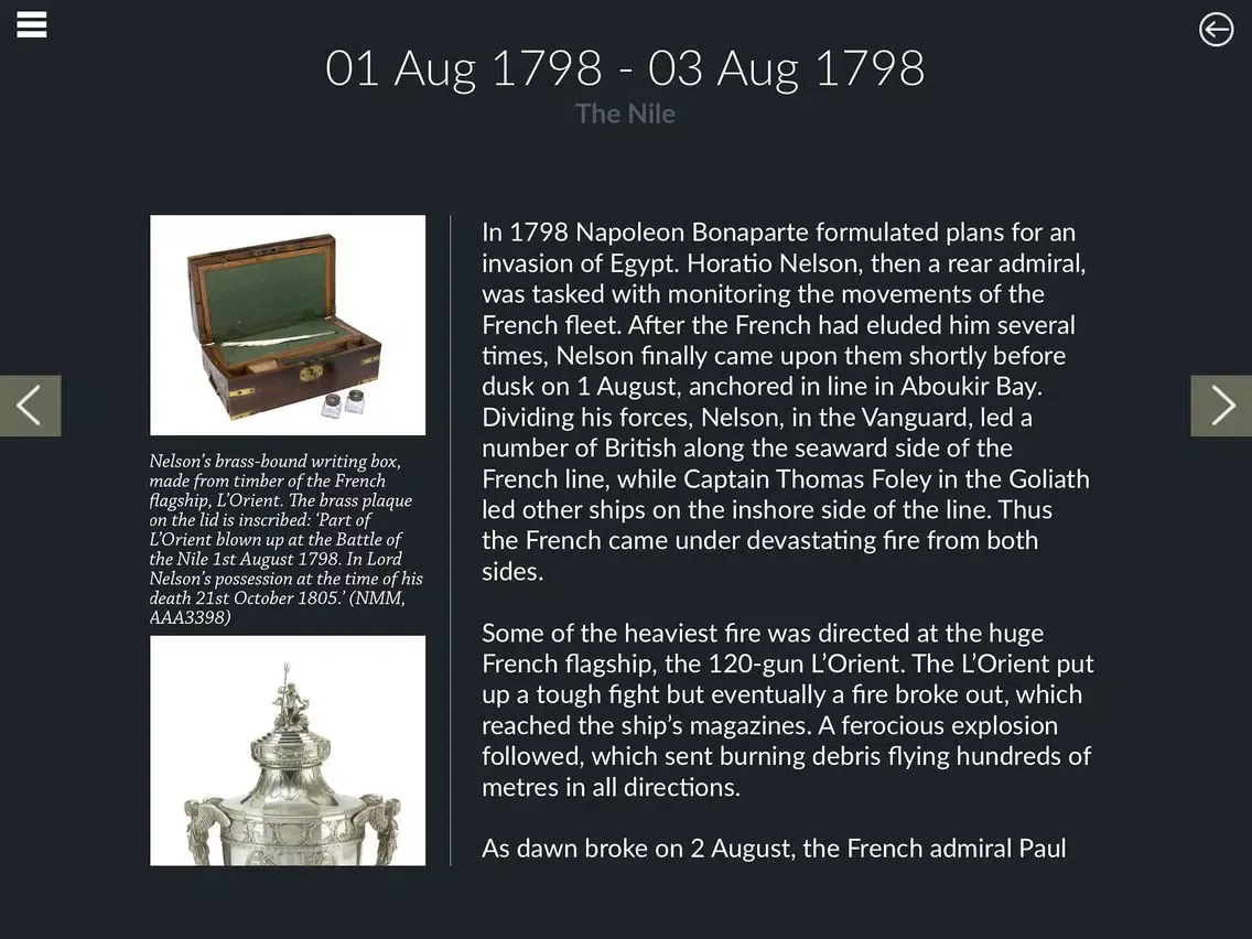 Zrzuty ekranu Timeline Nelson - National Maritime Museum iPad 