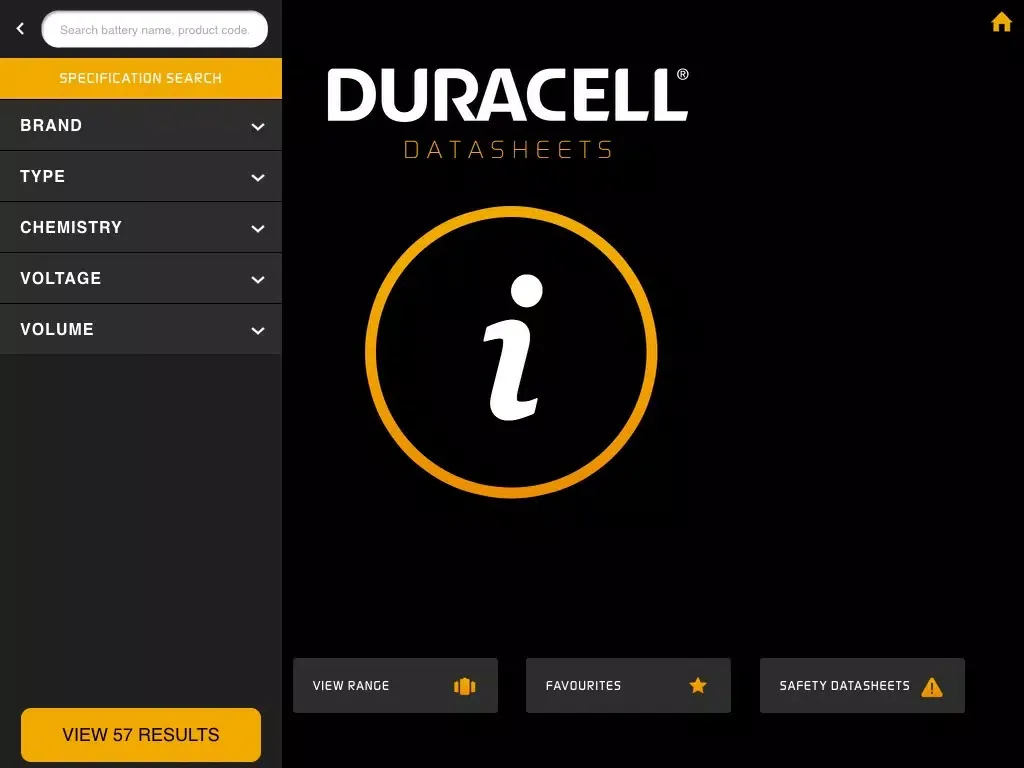 Duracell Datasheets iPad 應用截圖