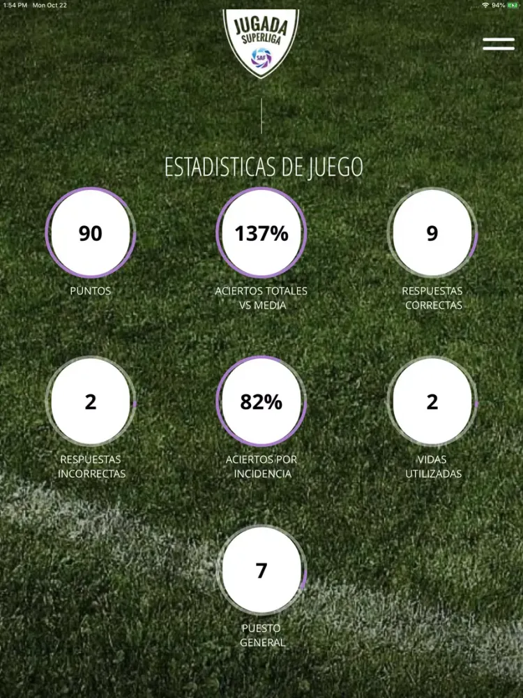 Capturas de tela do Jugada SuperLiga iPad 