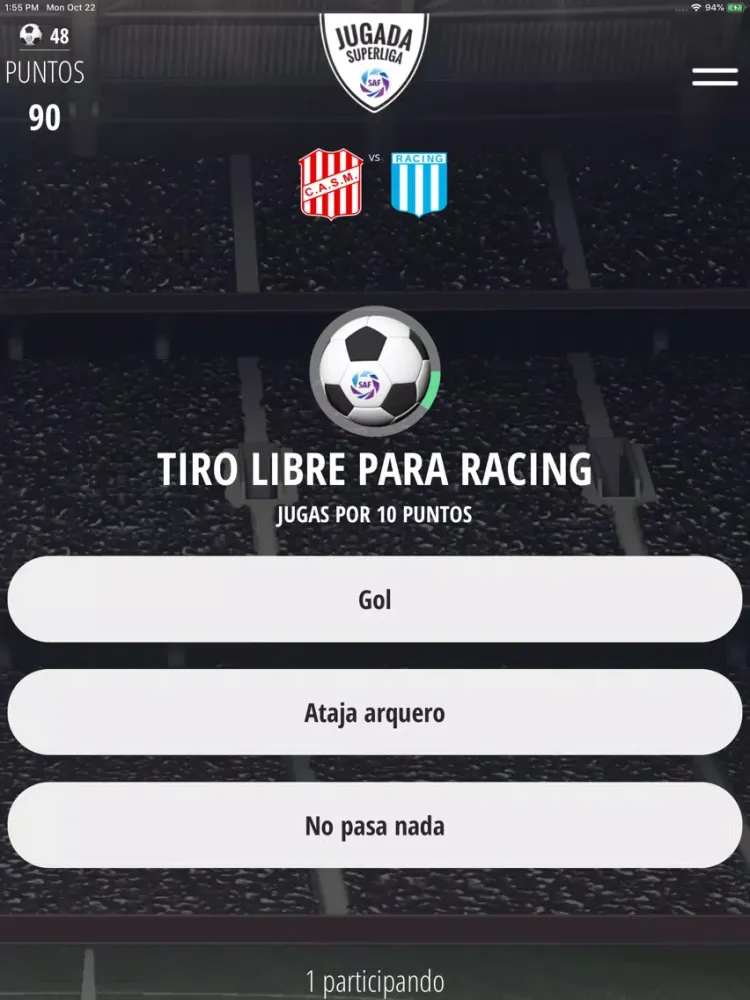 Capturas de tela do Jugada SuperLiga iPad 