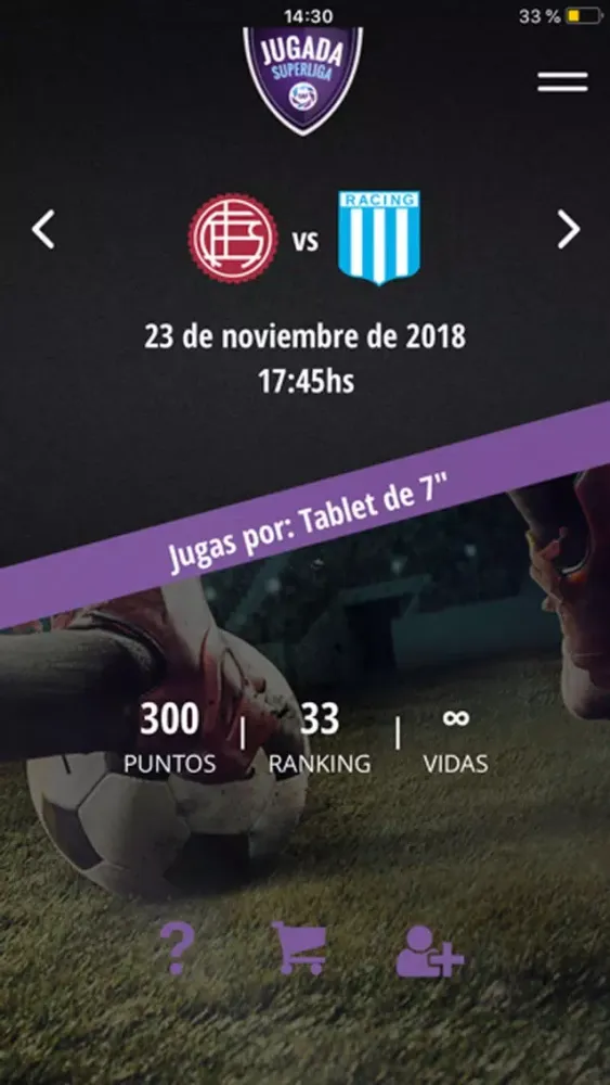 Capturas de tela do Jugada SuperLiga