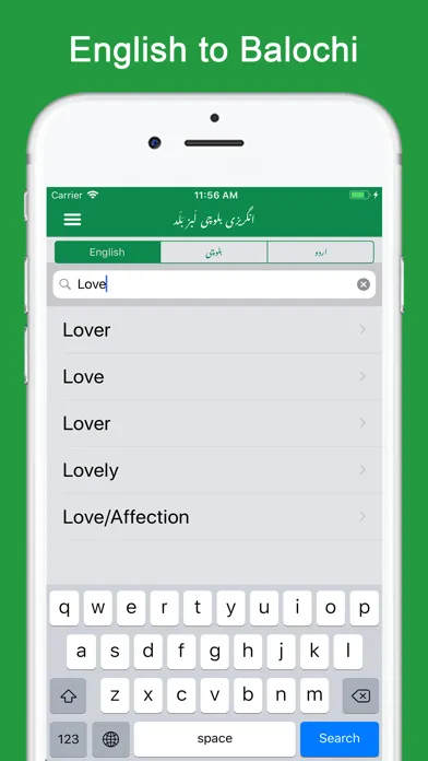 Captures d'écran de English Balochi Dictionary