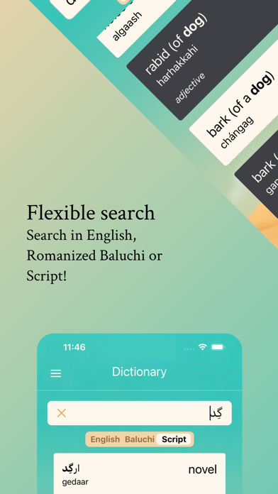Ảnh chụp màn hình của Baluchi Dictionary