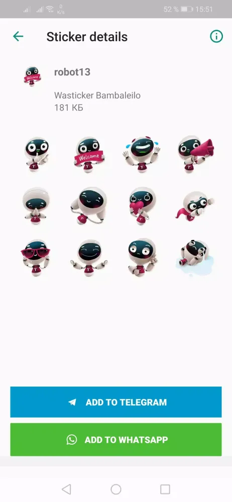 Capturas de tela do Robot stickers WASticker