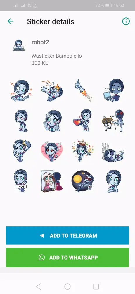 Capturas de tela do Robot stickers WASticker