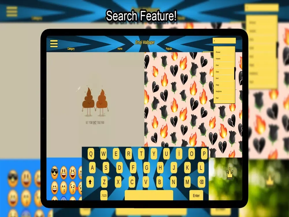 Emoji Wallpapers HD 4K iPad  Screenshots